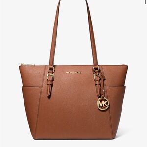 Michael Kors Large Leather Top-Zip Tote Bag